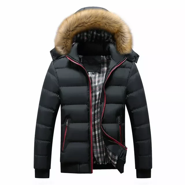 Thick Hooded Fur Collar Parka Men Coats Casual Padded Mens Jackets Male Clothing 6XL 7XL SA748 Men's Winter Jackets