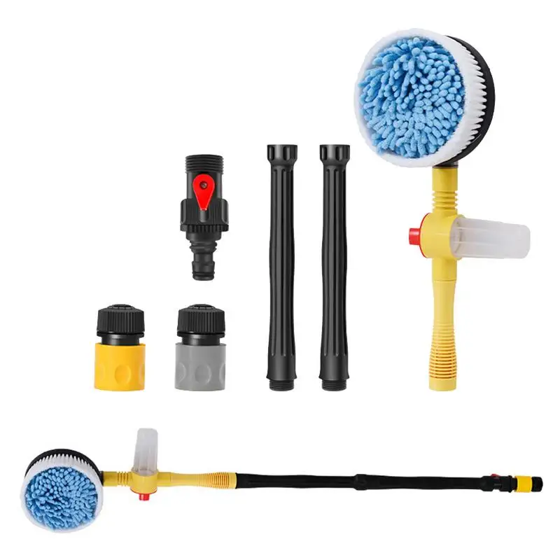 

Car Wash Tool Flow Foam Brush Rotating Car Washer Microfiber Chenille Car Cleaner Vehicle Self-Washing Brush Sponge Cleaning