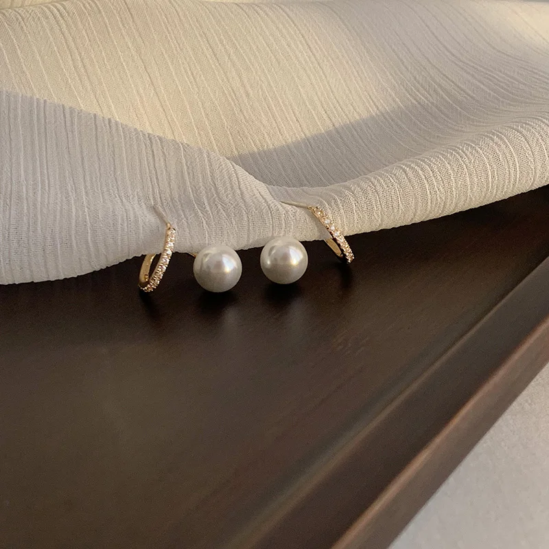 Fan Du S925 Silver Needle High-Grade Pearl Earrings Design Women Elegant All-Match Suitable for Winter