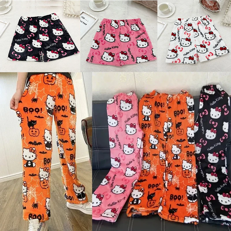 Пижамные брюки в стиле аниме hello kitty Y2k Kawaii Sanrio