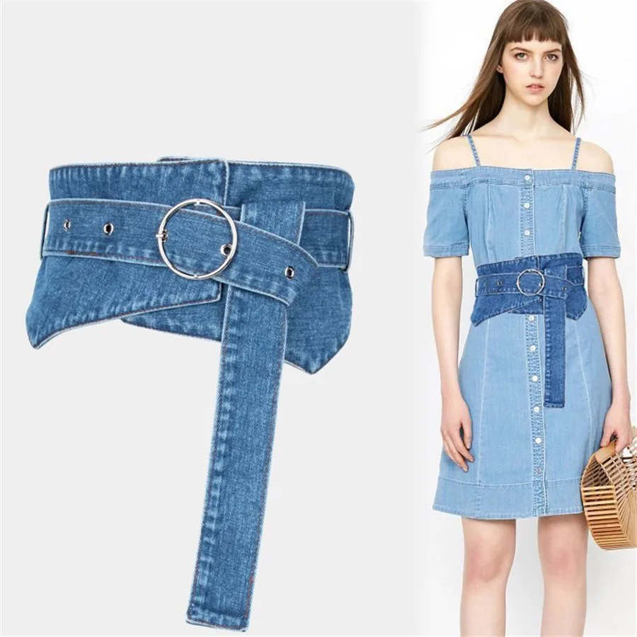 Женский модный джинсовый широкий пояс женское роскошное дизайнерское платье