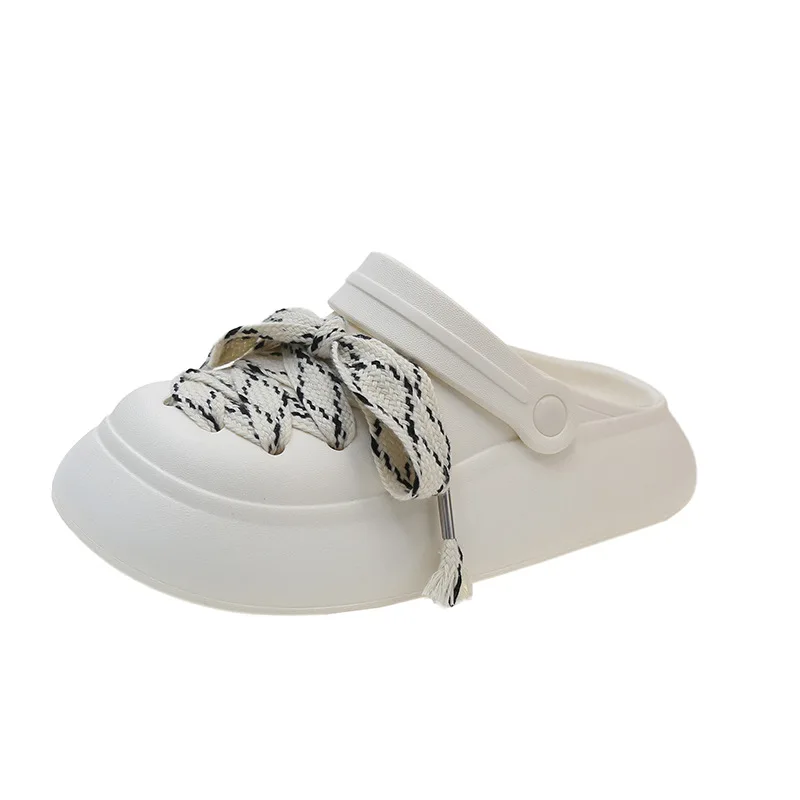 Thick Soled Raised Hole Shoes for Women To Wear Externally Summer 2023 New Cute Cartoon Strap with Close Toe Outside Sandals