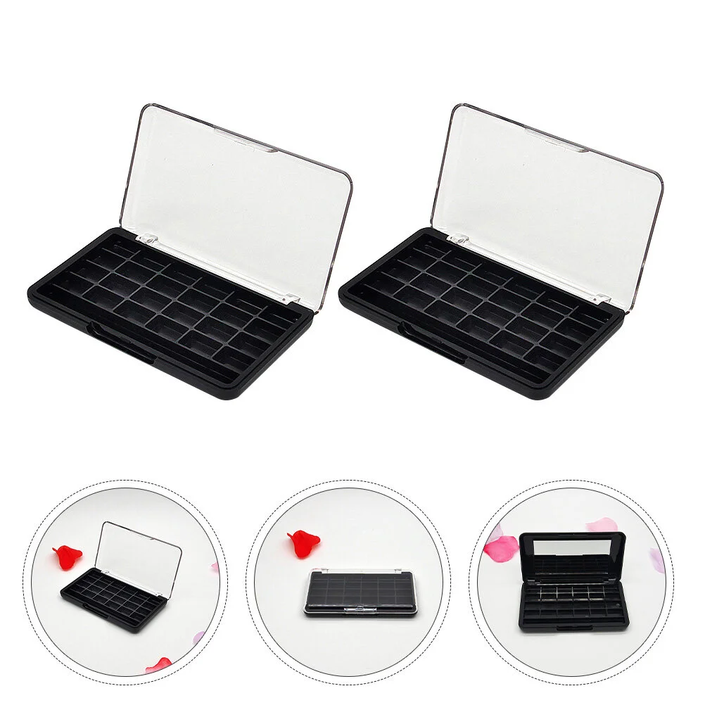 

2 Pcs Organizer DIY Pallet Cases Lipstick Storage Magnetic Palette Makeup Box Eyeshadow Sub Plate Plastic Travel