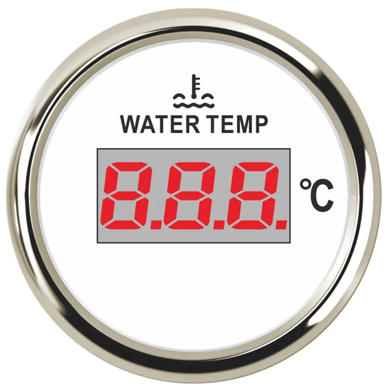 Цифровые датчики температуры воды 52 мм 40 ~ 120 ℃ Измерители морской с красной