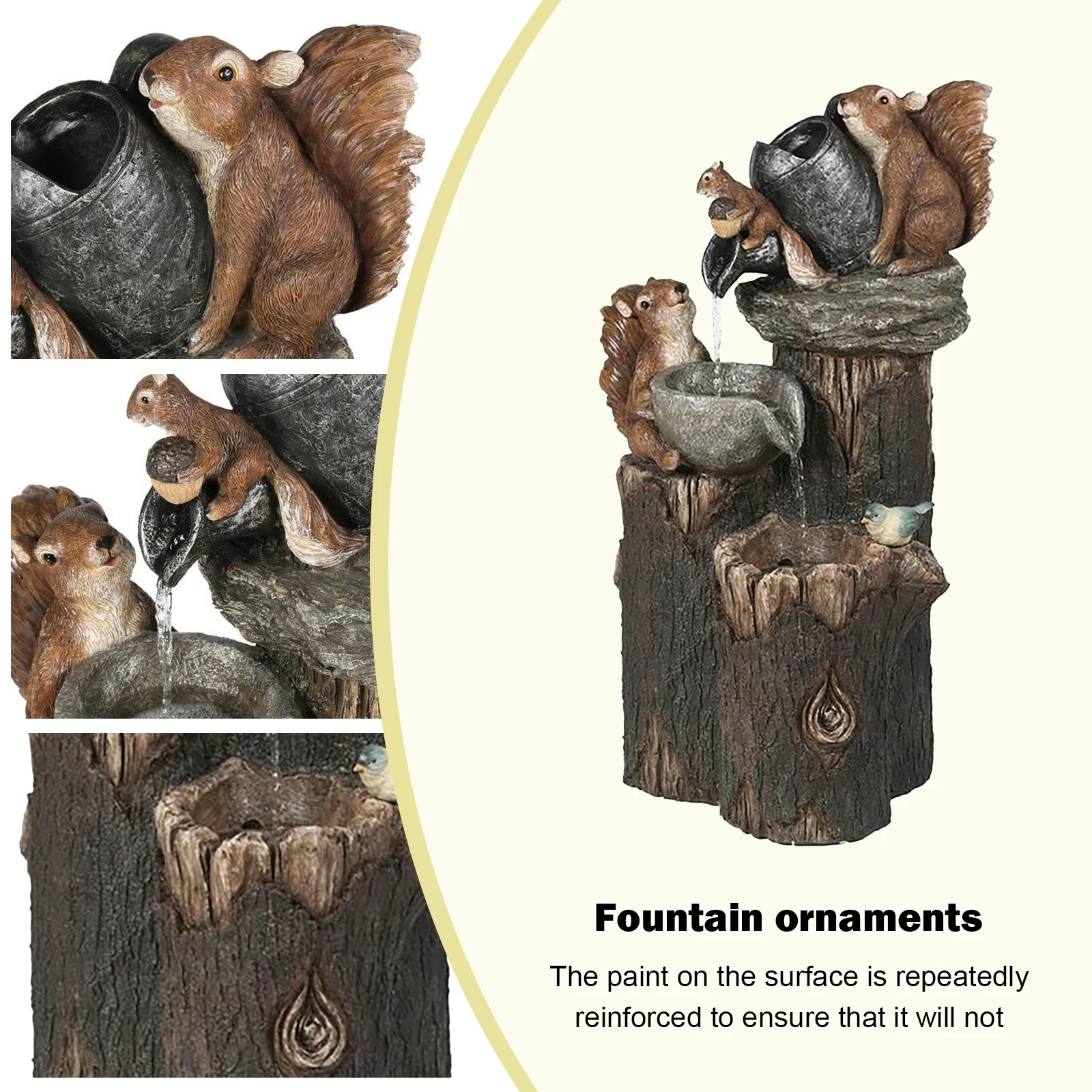 Садовая световая скульптура из смолы с настольным фонтаном на светодиодной подсветке, изображающая животных, для украшения сада и комнаты.