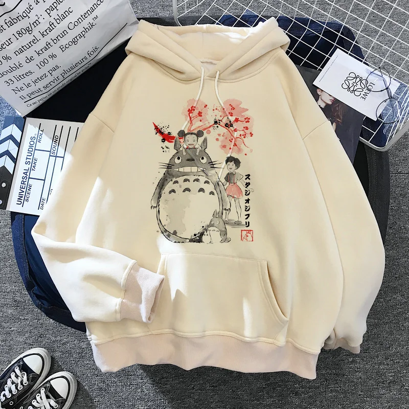 Cute Totoro Anime Hoodies Cartoon Cosplay Women Men Couple Loose Oversized Casual Streetwear Sweatshirt Hooded Pockets Coat 2022