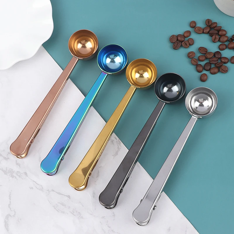 

Tea Coffee Measuring Spoon Scoop with Clip Kitchen Supply Powder Measuring Tools Good Sealing and Keep Fresh Delicious Tools
