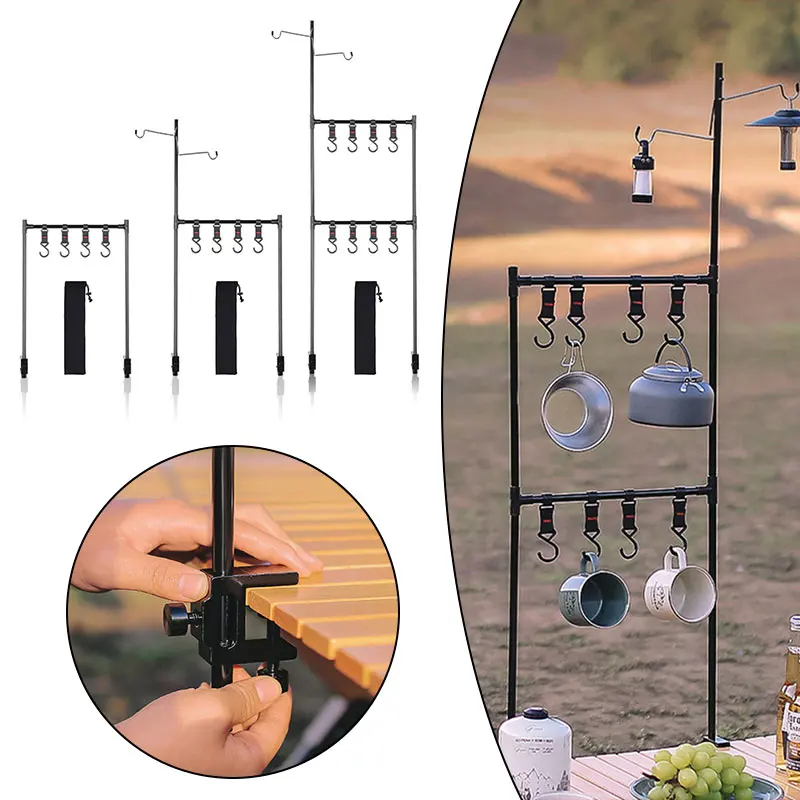 

Настольная стойка для хранения из алюминиевого сплава, регулируемый легкий стеллаж для кемпинга, барбекю, Путешествий, Походов