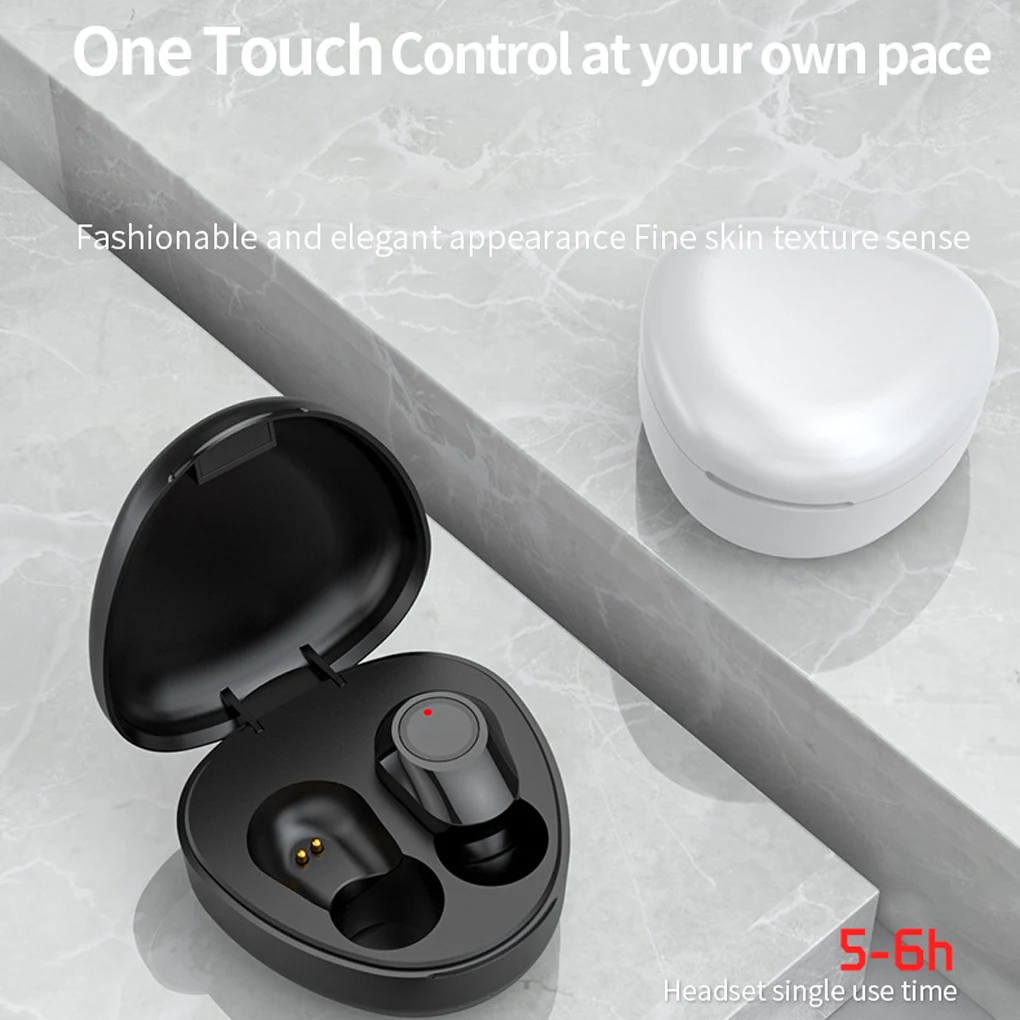 Фото Наушники True Wireless Bluetooth-совместимые перезаряжаемые наушники шумоподавление Автоматическое Сопряжение голосовые подсказки наушники черные №5