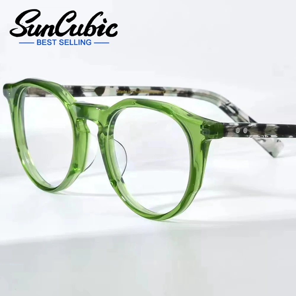 

SunCubic New Acetate Glasses Frame Men Vintage Prescription Myopia Optical Eyeglasses Women Retro Eyewear JS6279