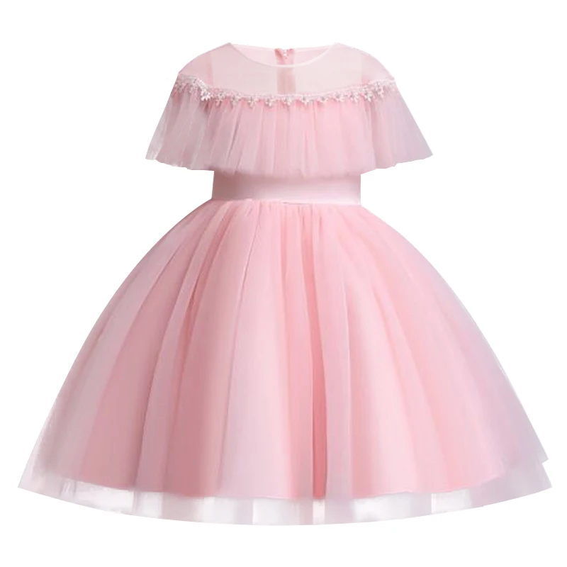 

2022 Wedding Party Dress For Girls White Tulle Bridesmaid Dresses Kids Girl Birthday Pageant Princess Prom Gown Children Clothes