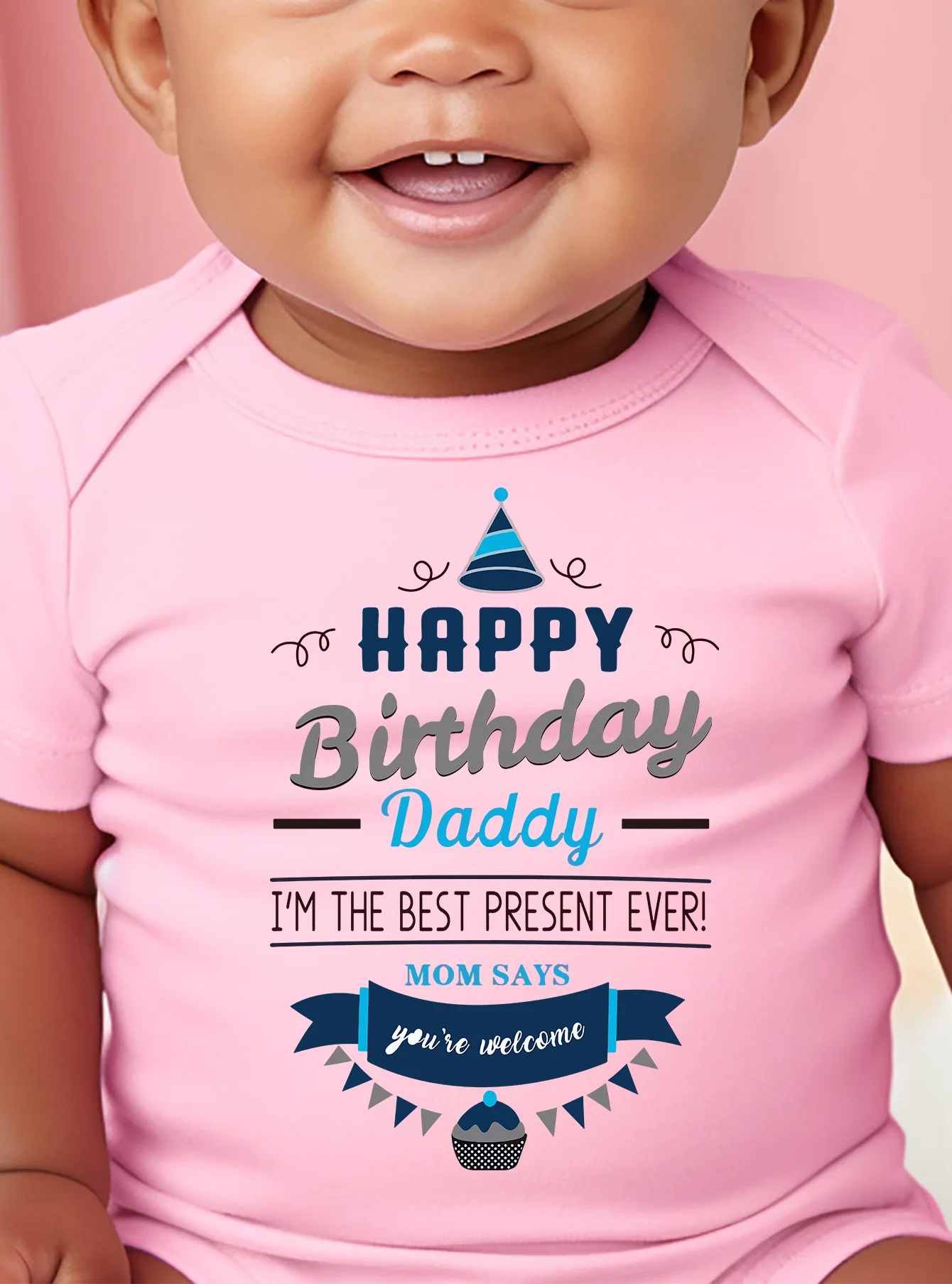 Комбинезон для младенцев с принтом папы коротким рукавом