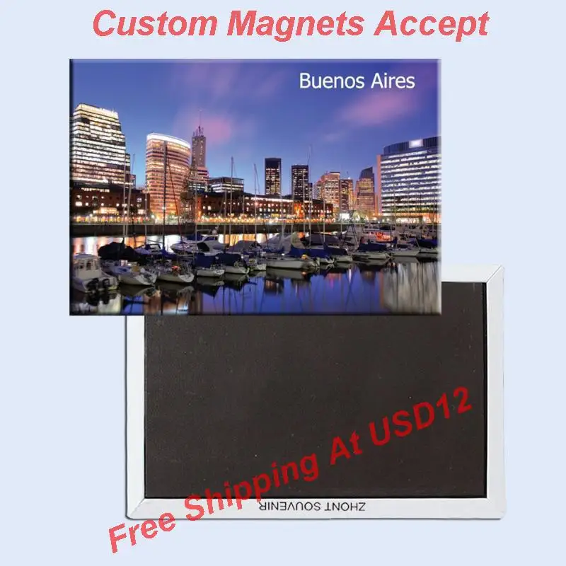 Магниты Memorabilia, Аргентина, Буэнос-Айрес, прямоугольный металлический магнит на холодильник 5463, туристический сувенир