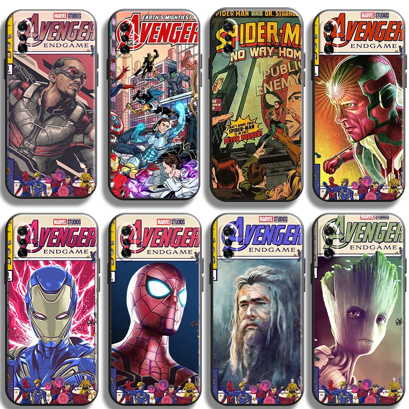 

Marvel Comics Phone Case For Xiaomi Note 10 Pro Lite 10S 10 Pro Lite Liquid Silicon Shell Protective Black Original