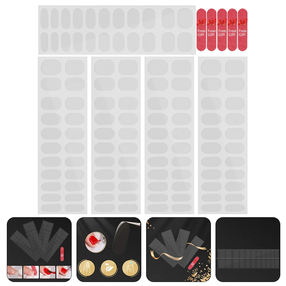 5 листов гелевых наклеек для ногтей комплект полных оберток французского