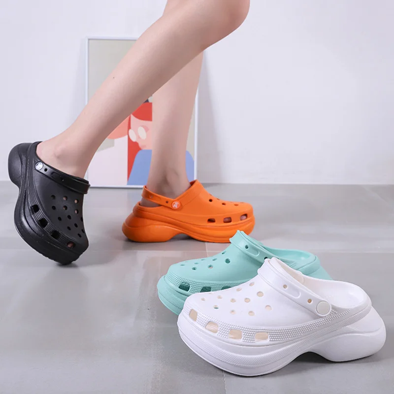 

Women Clogs Quick Dry Wedges Garden Shoe Beach Sandals Slippers Thick Sole Increased Flip Flops Jelly Cool Shoes slippers women