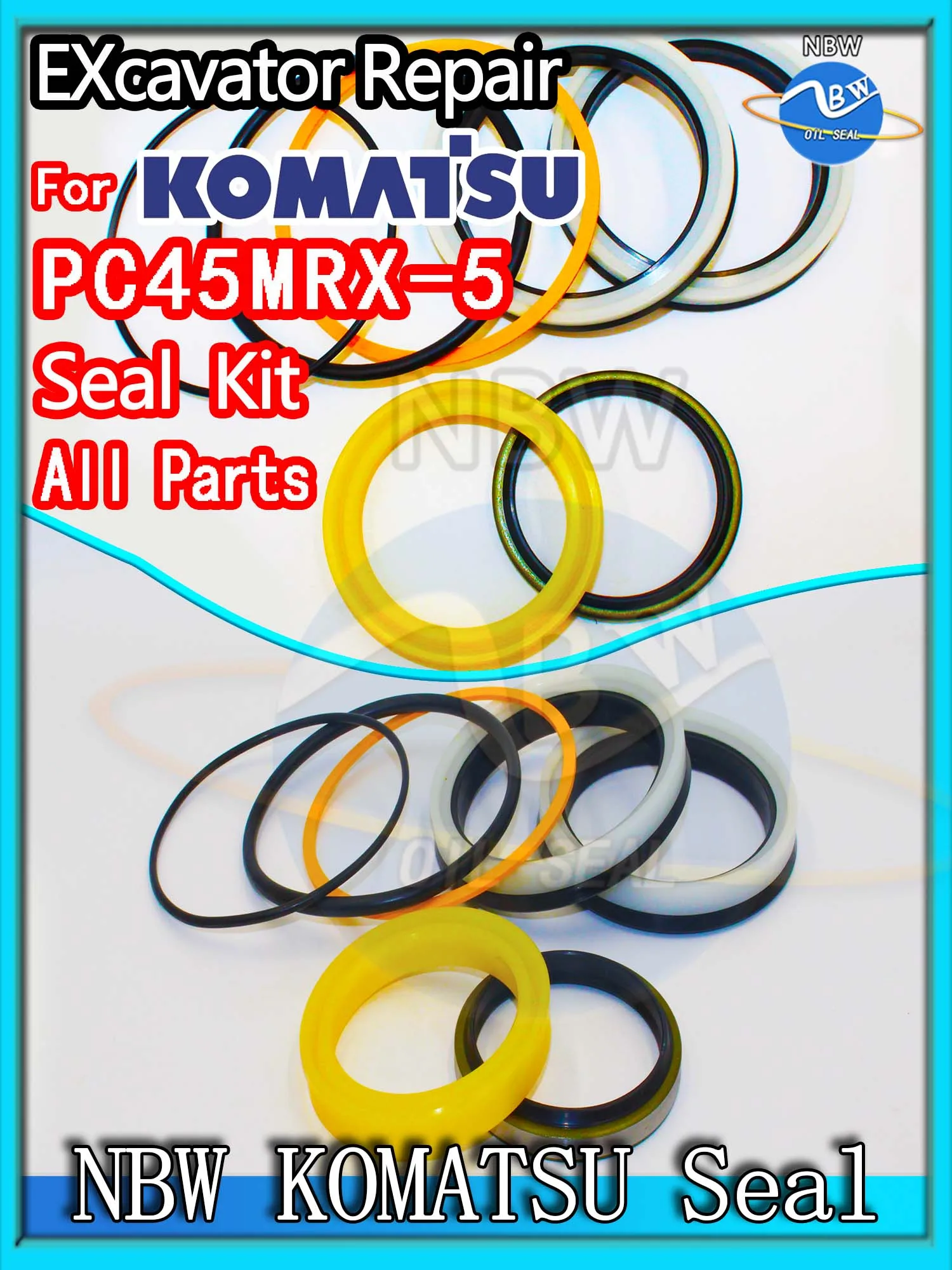 

For KOMATSU PC45MRX-5 Excavator Oil Seal Kit High Quality Repair PC45MRX 5 ARM Bucket Hydraulic Pump Digger Clamshell Shovel