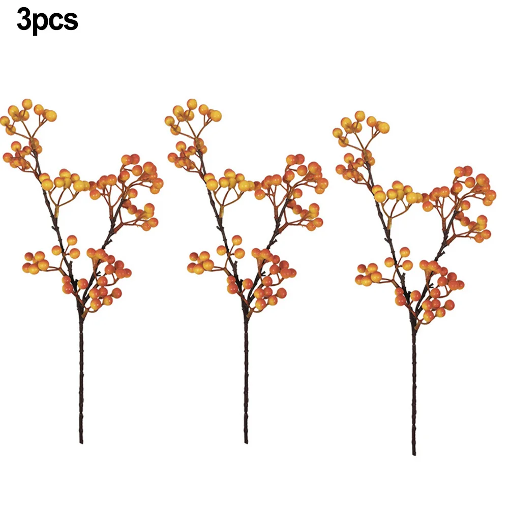 

3Pcs High Quality Artificial Blueberry Branch Bouquet Fake Blueberry Berries Foam Artificial Plant Flower Home Table Decor