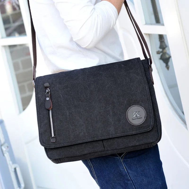 New Fashion Canvas Men Shoulder bag High Quality Messenger bag Men Crossbody Bag Vintage male Leisure Sling bag Casual Boy