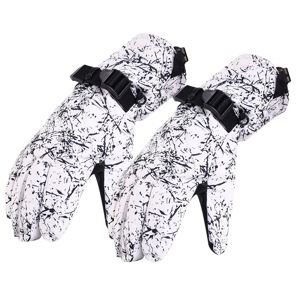 

1pair Daily Snowboard Women Skiing Gloves Waterproof Windproof Thickened Snow Mittens Winter Warm Sportswear Full Finger Cycling