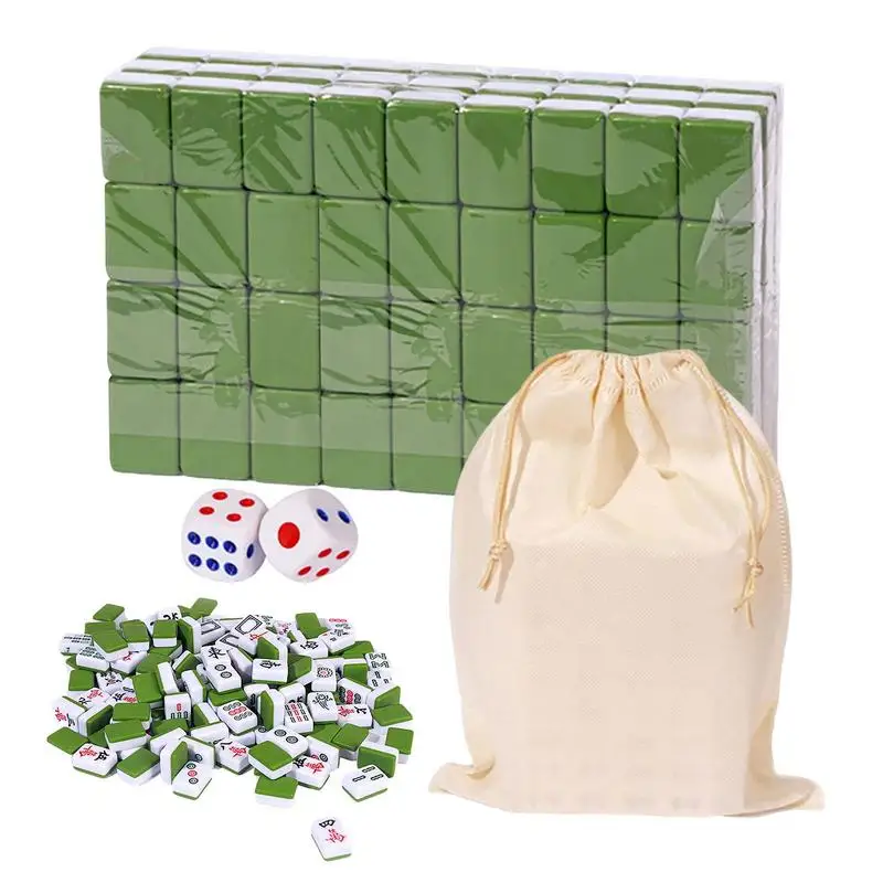 

Mahjong Tiles Mini Traditional Trip Board Game With Storage Bag 144 Mahjong Tiles Board Game For Family Entertainment Portable