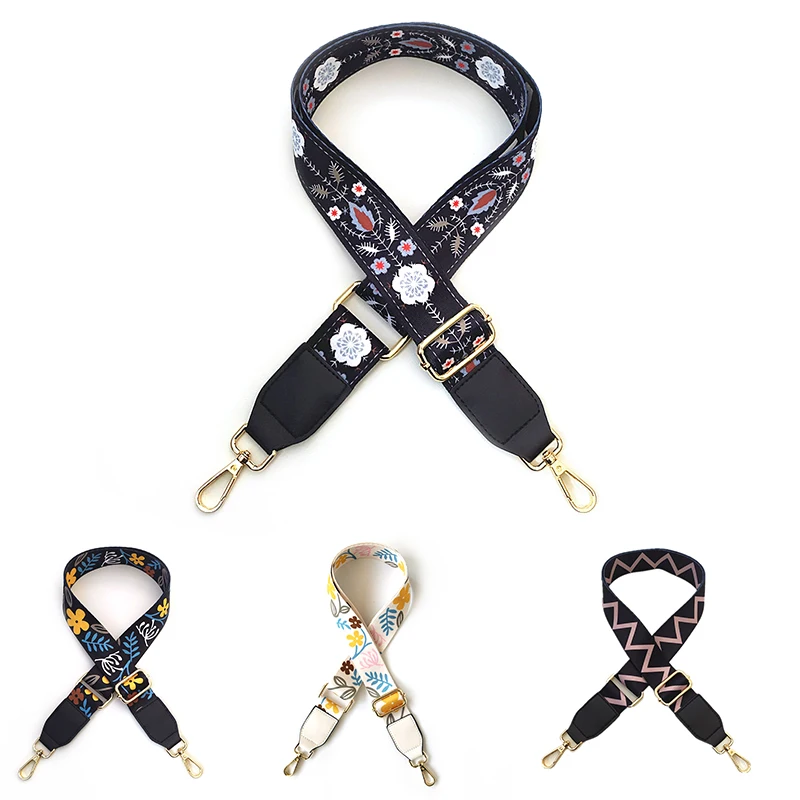 New Flower Printing Bag Strap Women Handbag Belt Wide Shoulder Crossbody Bag Straps Replacement Strap Adjustable Belt For Bag