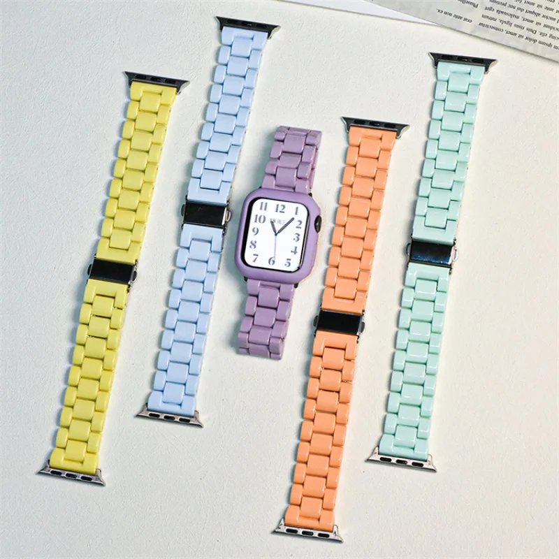 

For Apple Watch 41mm 45 38 42 44 40 mm Candy Color Strap Replace Wrist Watchband Belt Smart Watch Band Accessories