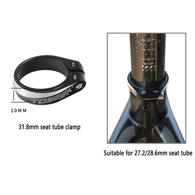 TOSEEK Seatpost Clamp MTB Bicycle Road Bike CNC Aluminum Alloy Seatpost  Clamp 31.8/34.9mm fit for 27.2/30.8/31.6mm images - 6