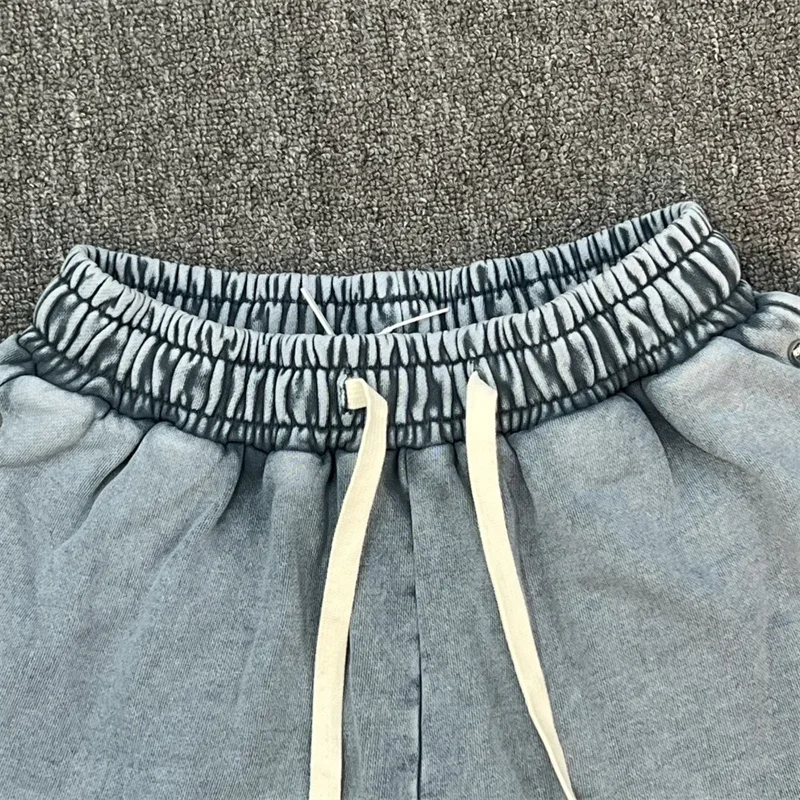 Винтажные потертые спортивные мужские шорты Saint в стиле хип-хоп на шнурке