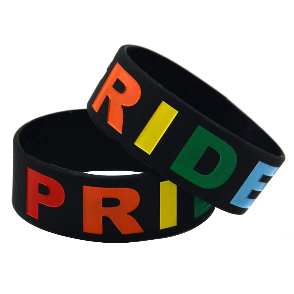 

Силиконовый браслет Pride, модный Радужный браслет для мужчин и женщин (черный)