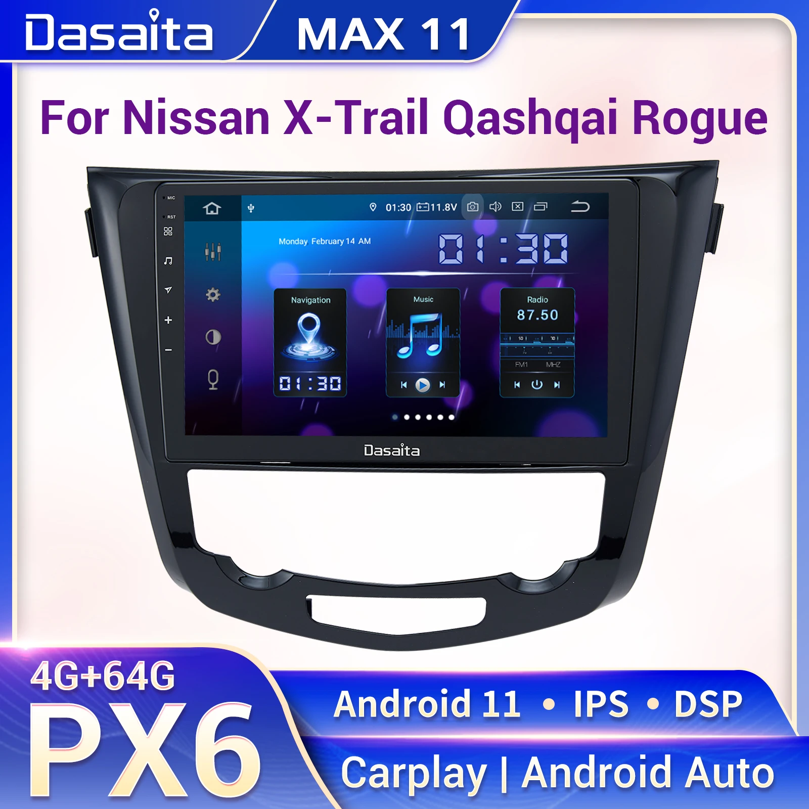 

Dasaita MAX для Nissan X-Trail T32 Qashqai j11 2014 2015 2016 2017 2018 2019 мультимедийный Видео Стерео Carplay