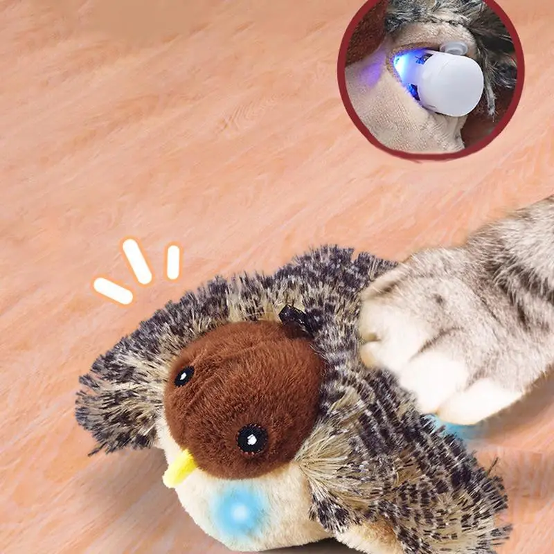 Игрушка для кошек перезаряжаемая от USB хлопчащая игрушка птица кошачья мята