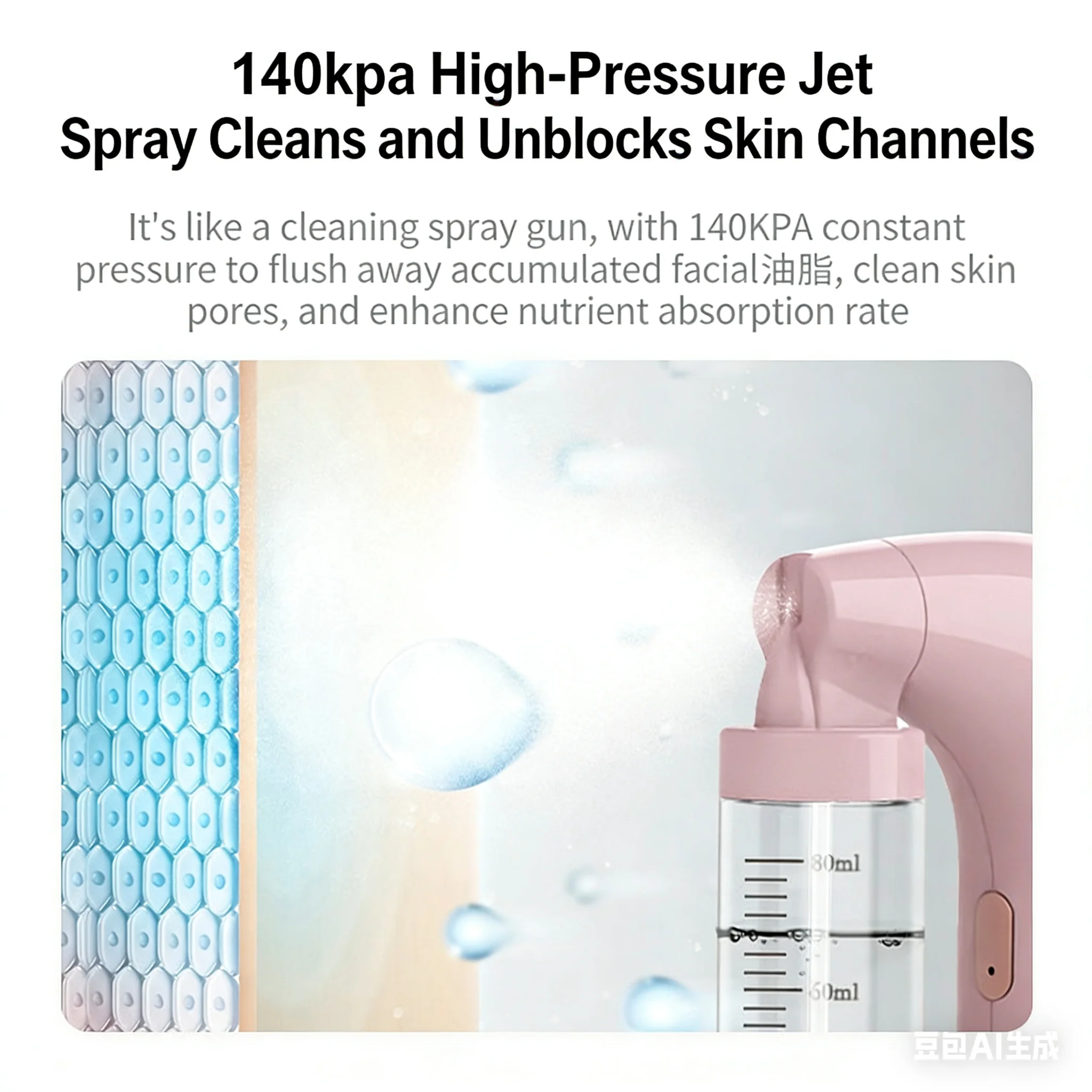 Фото Портативный увлажнитель воздуха, распыляющий кислородный заварочный аппарат, глубоко увлажняет, слои кожи, увлажнение лица, контроль жирности и укрепление №4