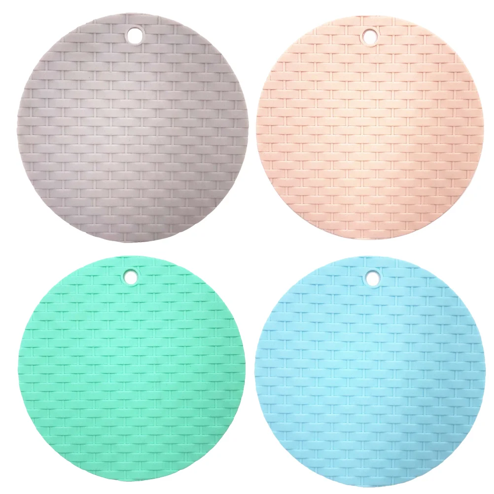 

4 шт., Нескользящие силиконовые коврики для кухонной посуды