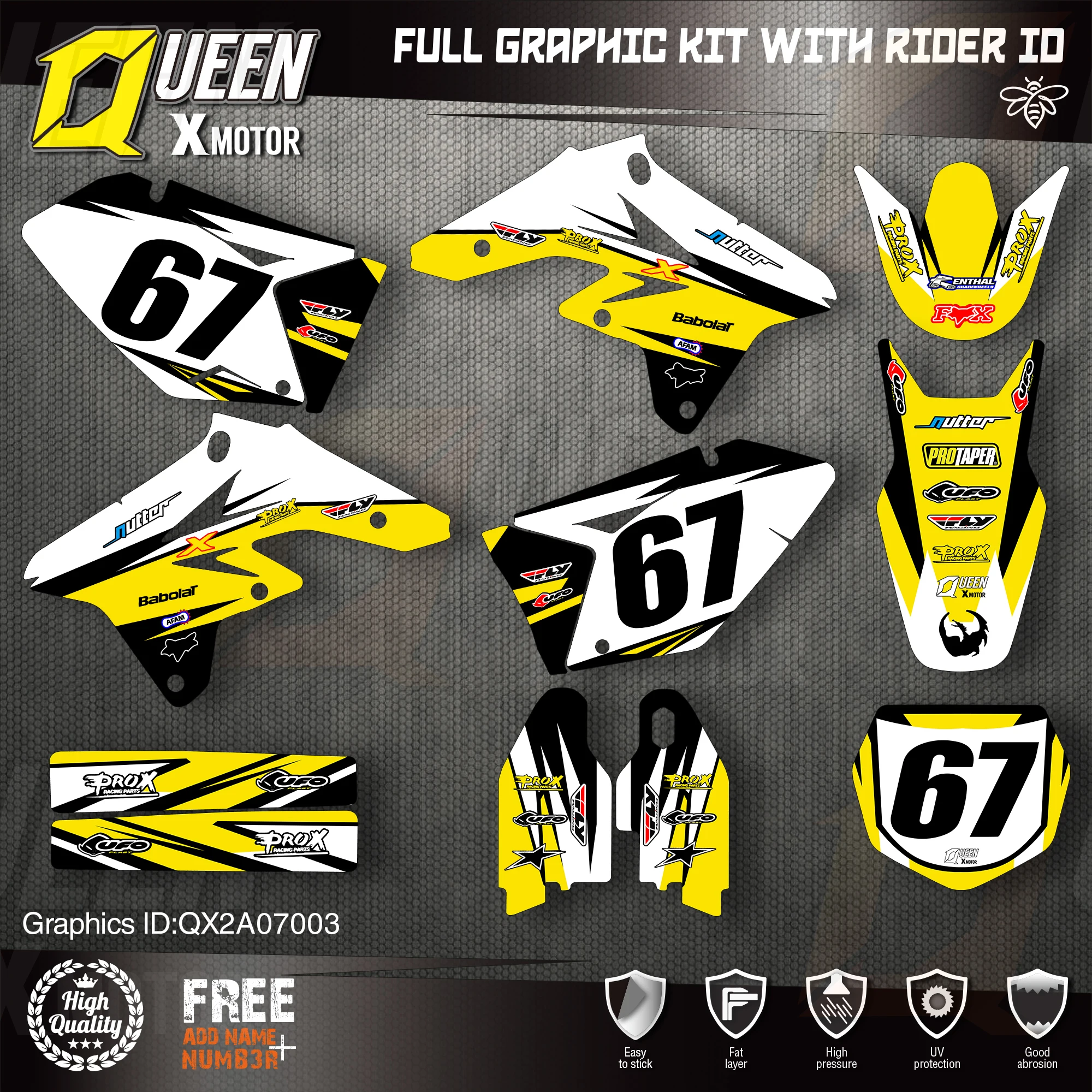 

Набор наклеек Queen X MOTOR, для SUZUKI, наклейки 2007, 2008, 2009, RMZ 250, 003