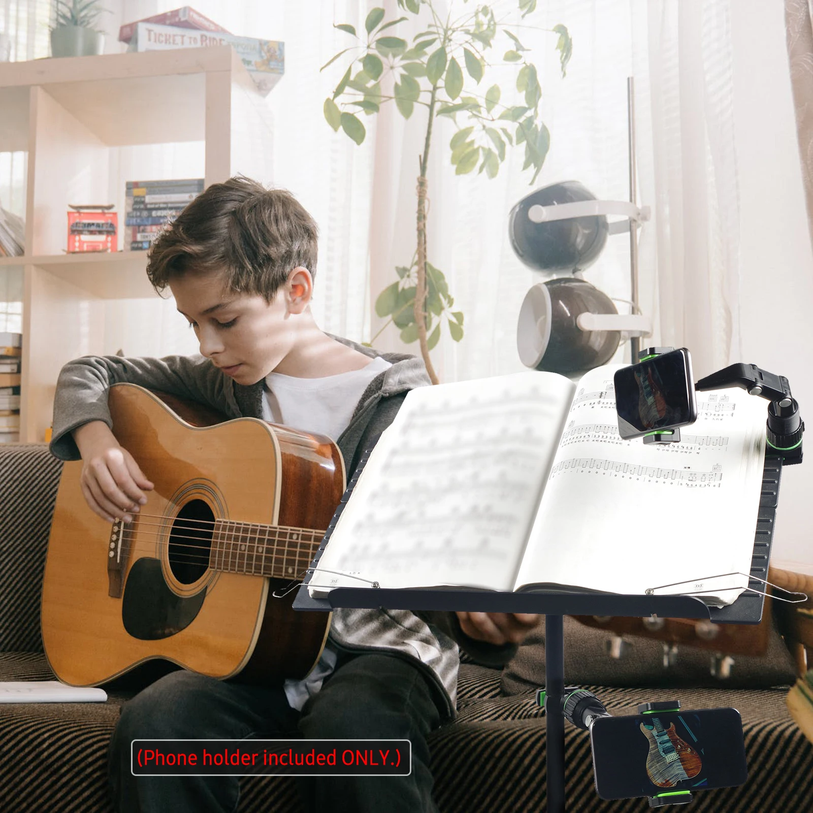Держатель для телефона гитары подставка микрофона Музыкальная вращающийся на 360