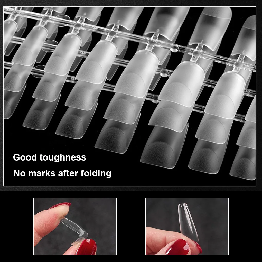 

False Nails New Matte Tips Fake Nail Capsule Press on Coffin/Stiletto/Almond/Square/Oval Nail Art Practice Manicure Tool