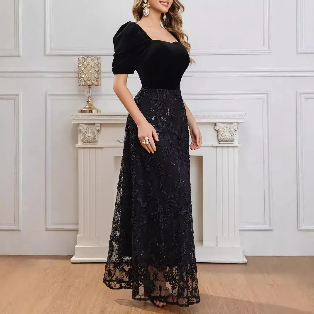 Элегантное винтажное ТРАПЕЦИЕВИДНОЕ расклешенное ожерелье приталенное платье с