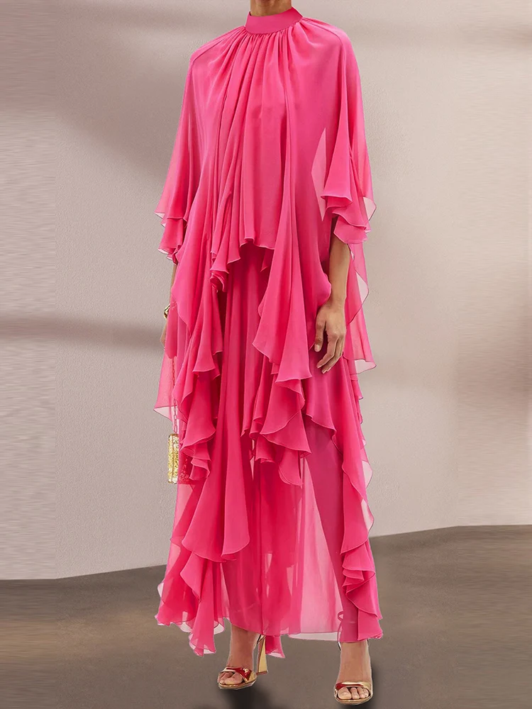 Весеннее новое модное сексуальное шифоновое платье с рюшами и