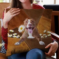 pitbull holding daisy pillow case 3d printed decorative pillowcases throw pillow cover zipper pillow cases love dog gift