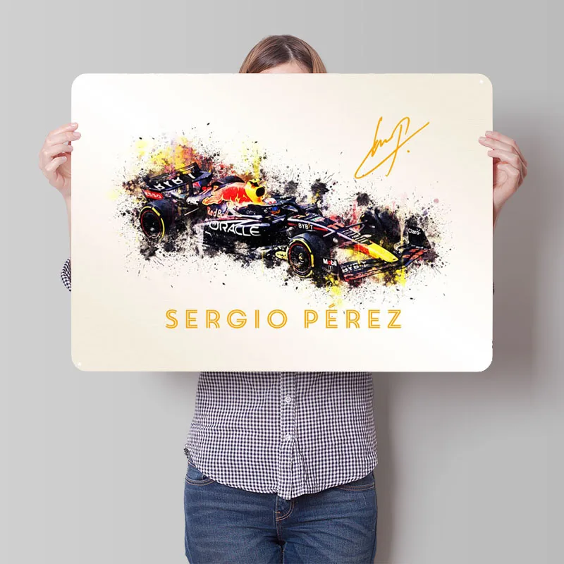 Sergio Перез 2022 Автомобильная Жестяная Табличка значок украшение для стен декор