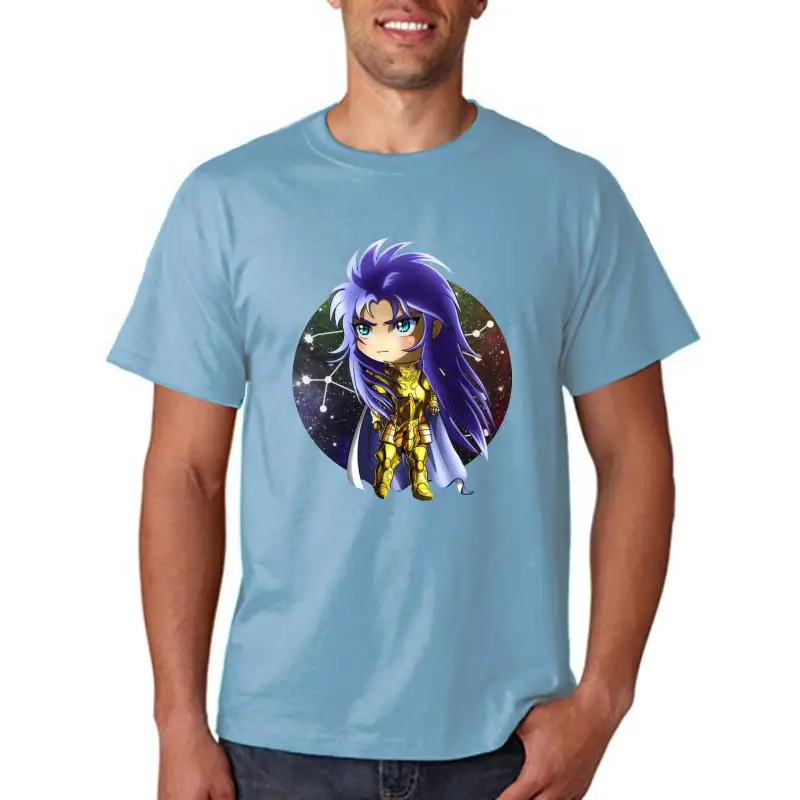 

Новая летняя футболка Saint Seiya, футболка Chibi Gemini Сага, хлопчатобумажная футболка