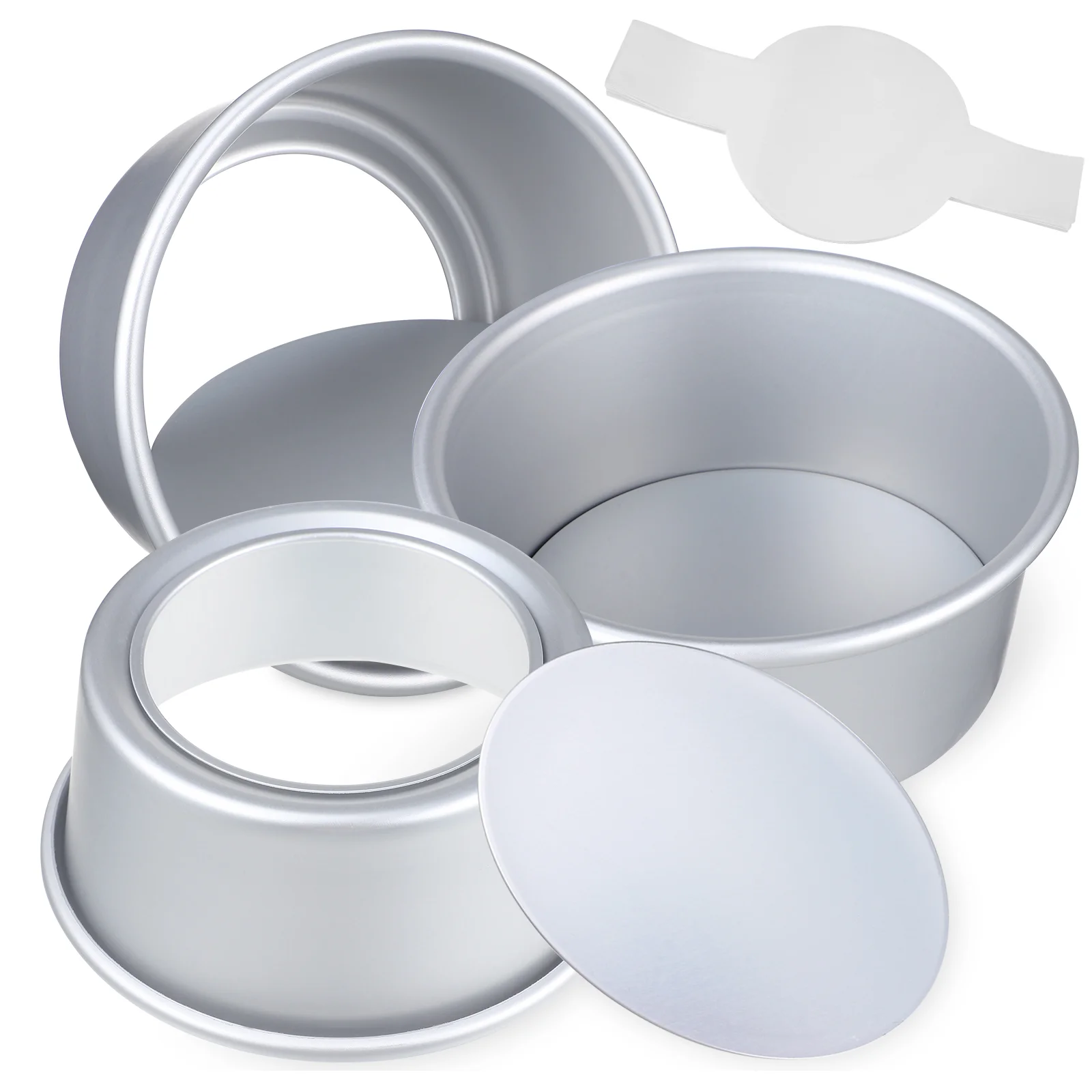 

Cake Pans Baking Pan Round Tin Parchment Tins Inch Paper Muffin Molds Aluminum Cheesecake Mould Bakeware Mini Deep Metal Layer