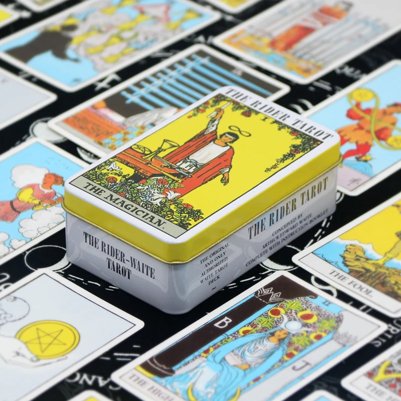 

2023 Hot Sale New Design High Quality Creative Iron Box Tarot Gold -plated Process Deck Cards Playing Family Friend Game