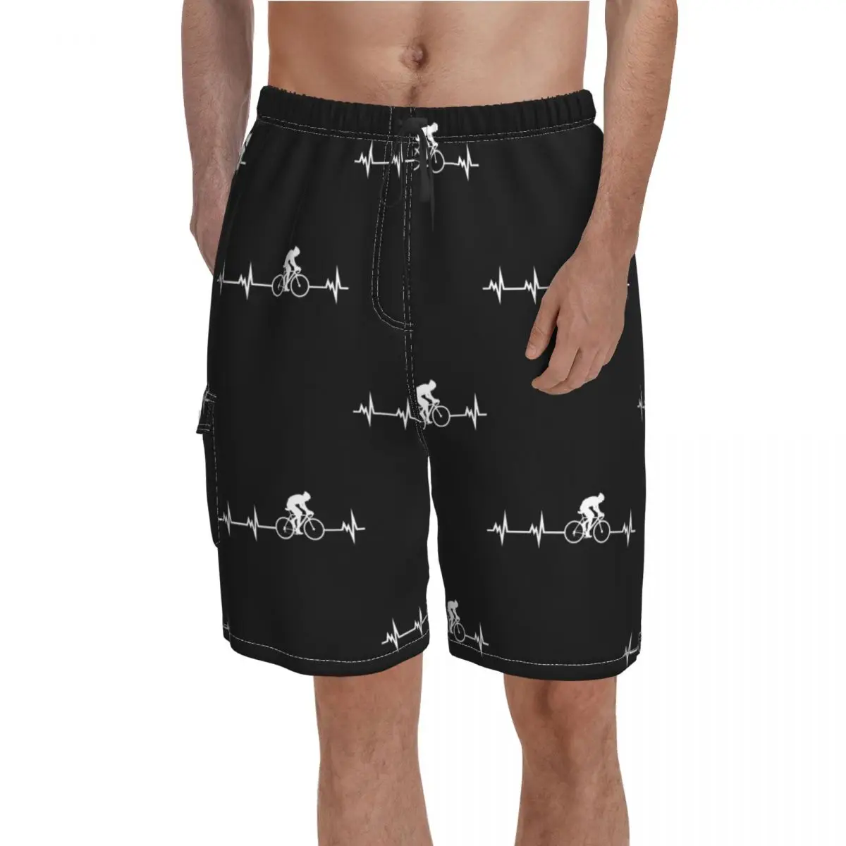 

Велосипедные шорты с рисунком, шорты с рисунком в виде сердцебиения, мужские Классические плавки с эластичным поясом, модель 2XL