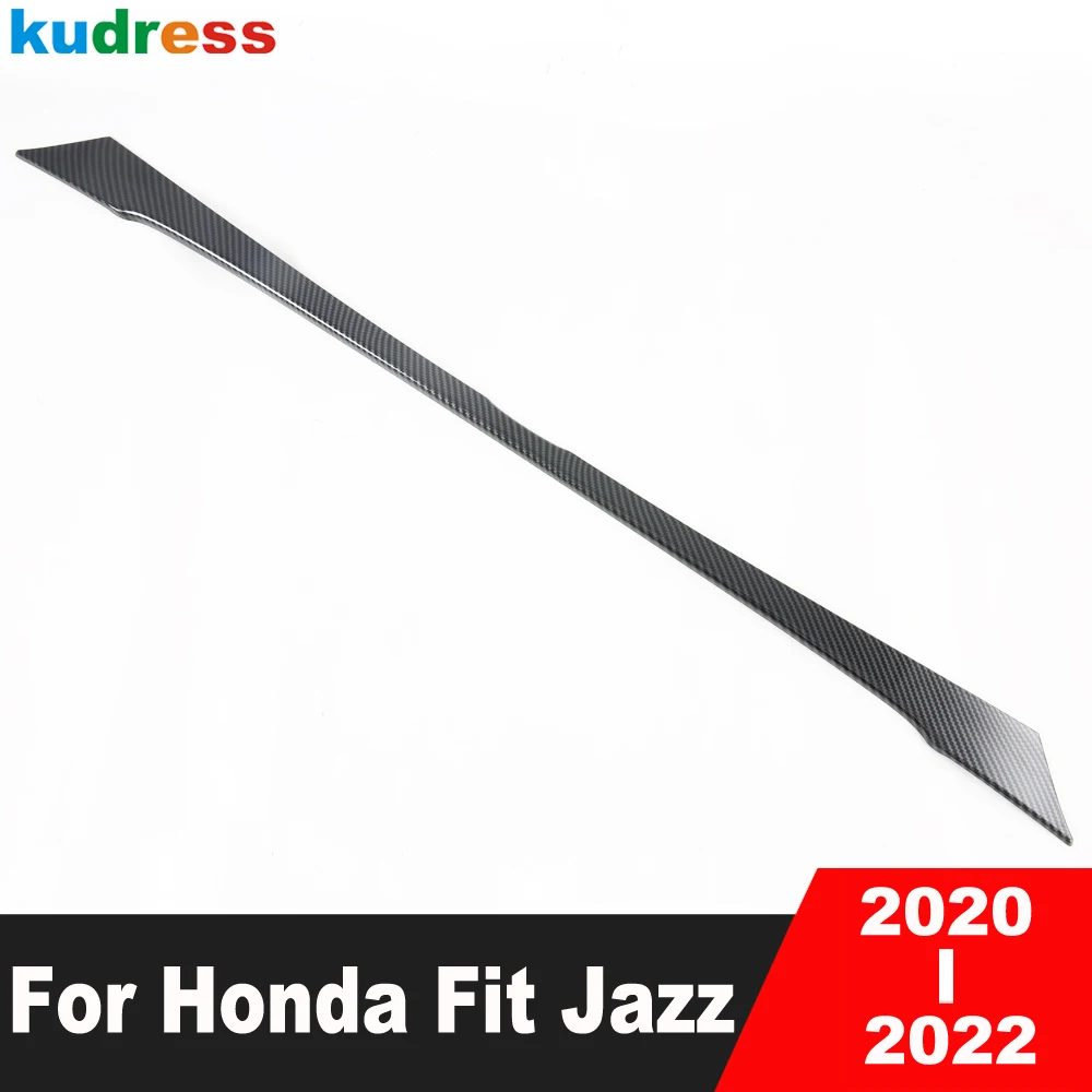 

Накладка на крышку багажника для Honda Fit Jazz 2020 2021 2022 из углеродного волокна, автомобильная задняя дверь, молдинг, украшение, полоса, наклейка, а...
