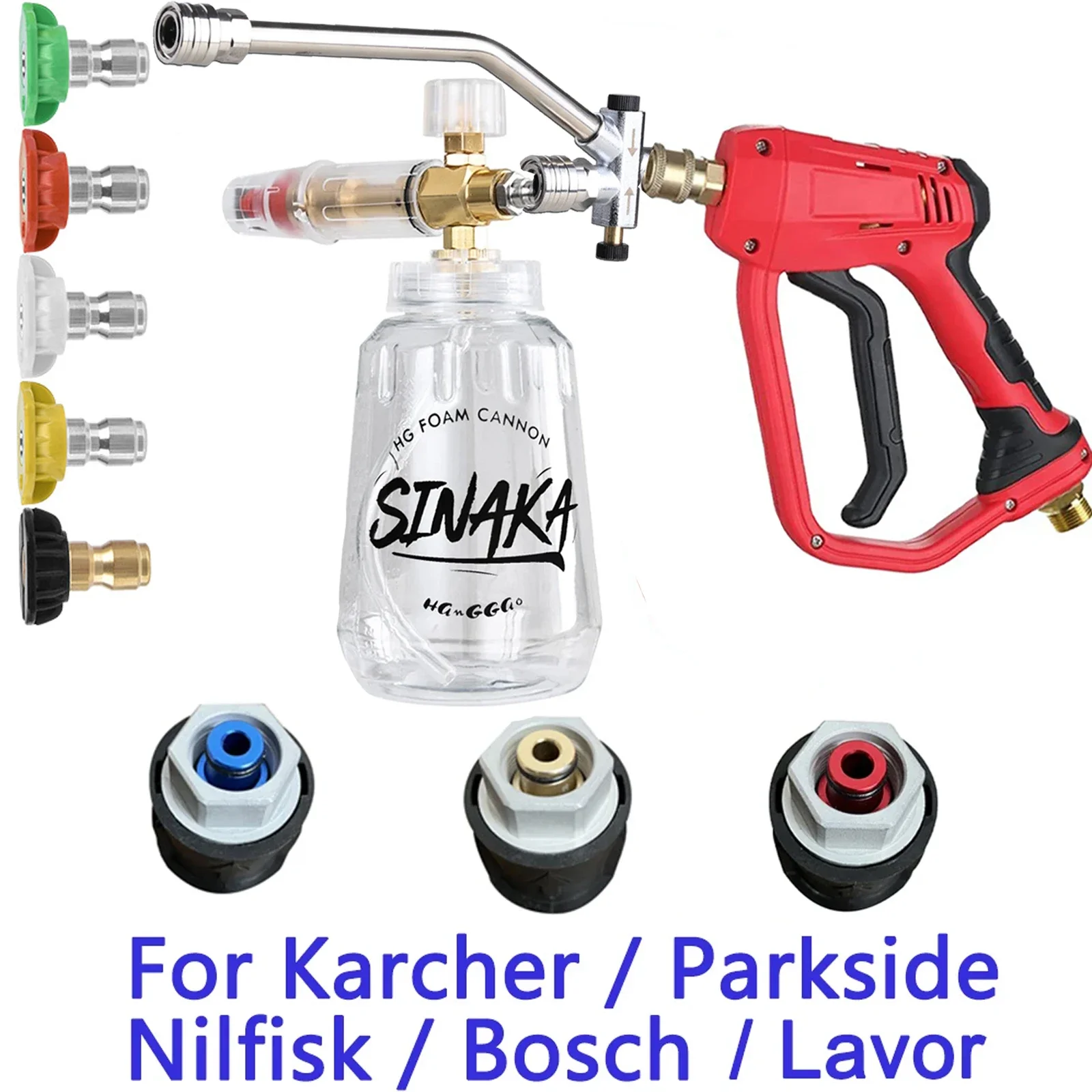 Водяной пистолет для мойки автомобиля генератор пены насадка снежной 1/4 дюйма