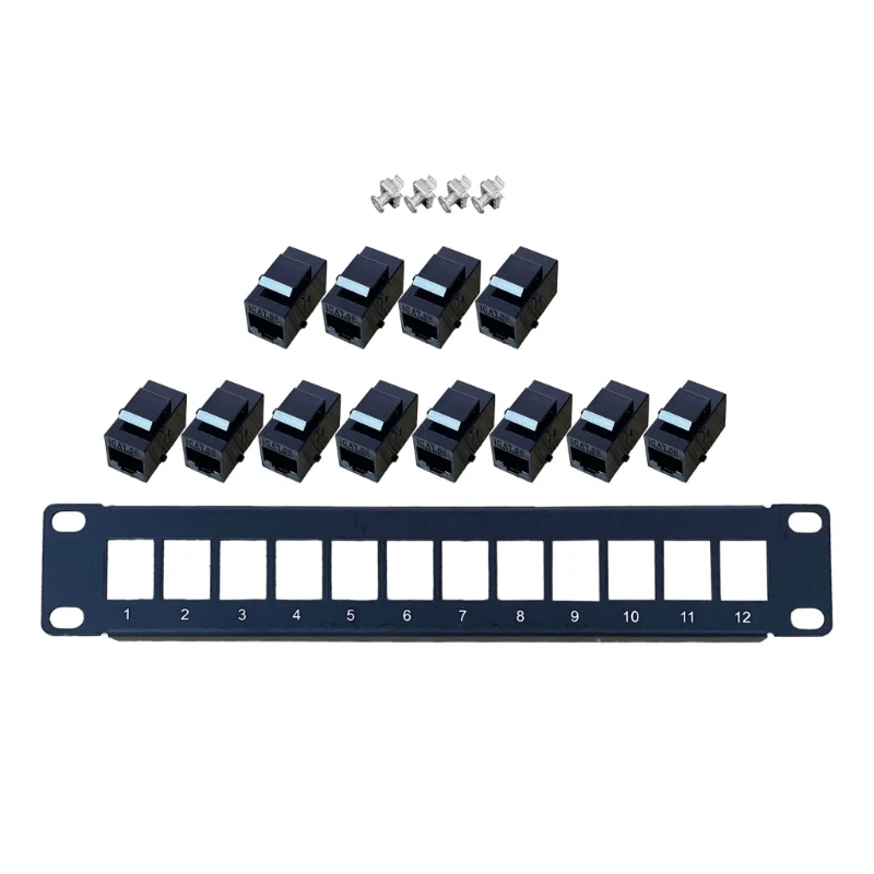 

12 портов CAT5e RJ45 через соединительную патч-панель для w/Back Bar Wallmount или Rackm