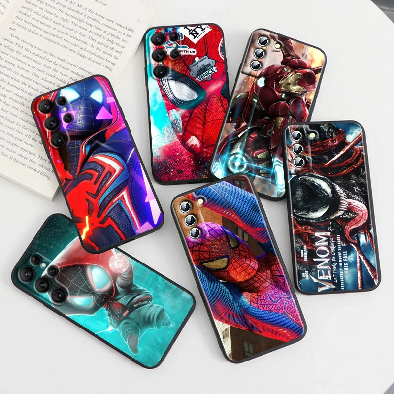 

Marvel Venom SpiderMan For Samsung Galaxy S23 S22 S21 S20 Ultra Plus Pro S10 S9 S8 S7 4G 5G Silicone Soft Black Phone Case Cover