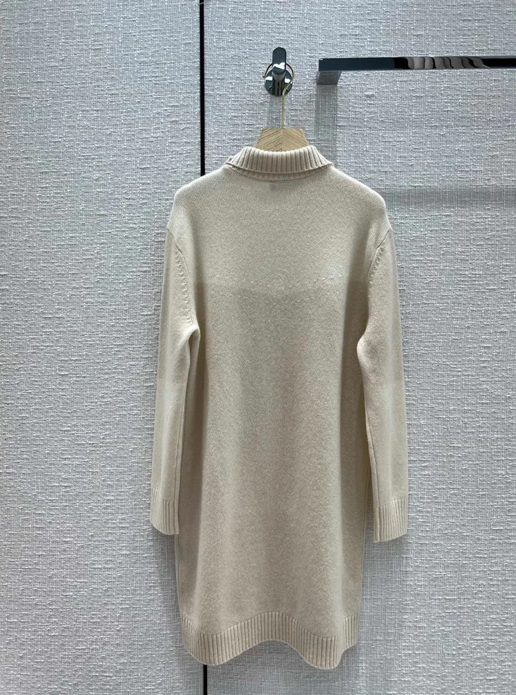 

Warm Long Sweater for Women Korean Simple Slouchy Long Sleeve O-neck Straight Cashmere Knitted Dress High-end Sweater Dresses